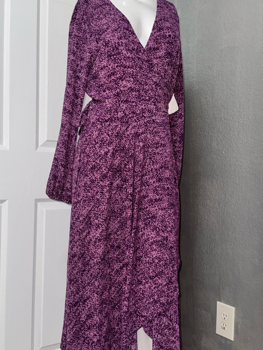 Halston Heritage Deep Purple Wrap Maxi Dress